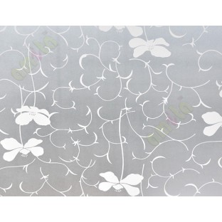 White frosted floral motif design decorative glass stickers